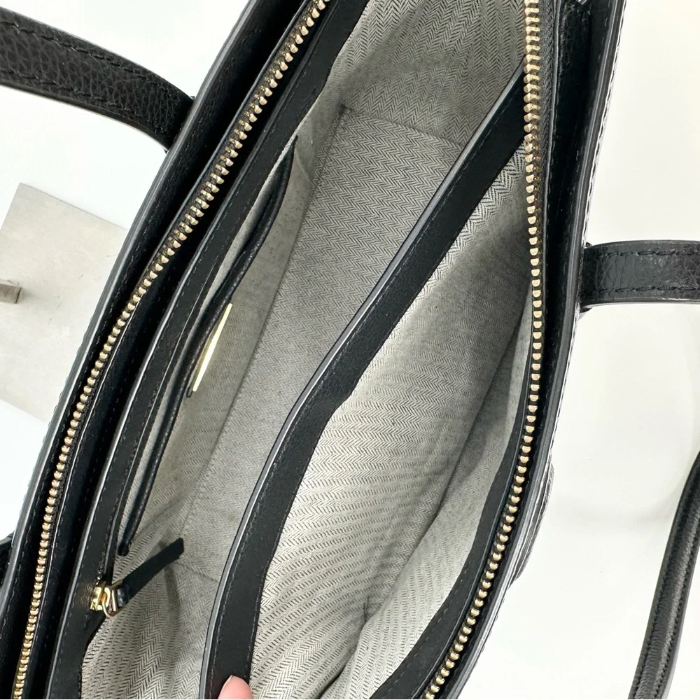 Tory Burch Robinson Leather Tote Bag Black